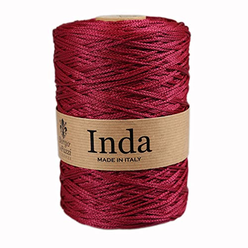 Cordino per Borse a Uncinetto, 2mm in Polipropilene (Vino 6), Filati per Uncinetto e Ferri, Made in Italy, BORGO DE’ PAZZI FIRENZE