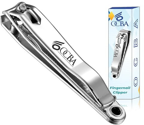 OCBA 2pcs tagliaunghie in acciaio inossidabile per unghie spesse e dure con lima per unghie Tagliaunghie professionale e resistente per uomo e donna Manicure Pedicure