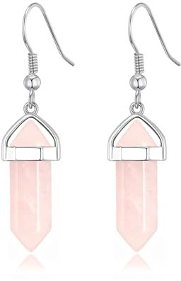 Philip Jones Rose Quartz Gemstone Drop Earrings