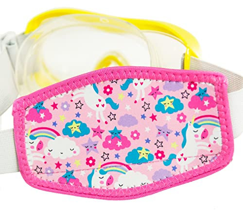 Neopren Kopfbandabdeckung für Tauchbrillen für Kinder, Kinder Neoprenbandab Deckung für Tauchermasken, Neoprenbandab Deckung für Schwimmbrillen für Kinder, Einhorn