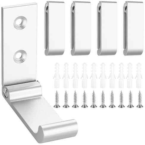 Pzihao 5 Ganchos Plegables de 90° Para Pared - Toallero, Perchero Para Cocina, Baño - Colgador de Chaquetas, Toallas, Llaves, Bolsos - Plateados