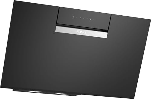Bosch DWJ87FN60, Serie 4 Smarte Dunstabzugshaube, 60 cm breit, Wandesse Made in Germany, Umluft, EcoSilence Drive leiser und effizienter Motor, Übers Kochfeld steuerbar, Klarglas Schwarz