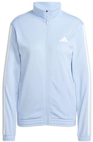 adidas Women's Tricot 3-Stripes Track Top, Blue/White, Large