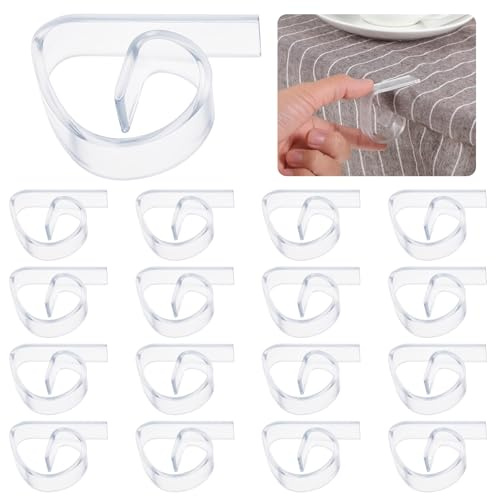Nogeqi 12 Stück Kunststoff Tischdeckenklammern Transparent Tischklammern für Dicke Tische, Durchsichtige Tischdecke Tischtuchklammern Plastik Tablecloth Clips für Weihnachten Hochzeit Picknick