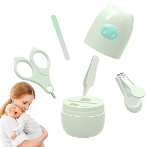 TQEBWUS Baby-Nagelknipser,Baby-Nagelknipser | Niedlicher Tiernasen-Baby-Nagelknipser und -Trimmer - Baby-Nagelfeile und Pinzette mit Aufbewahrungsbox, Baby-Nagelknipser und Schere für Baby-Mutter