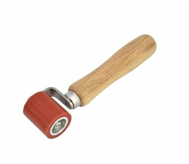 Tryckrulle, silikonrulle, verktyg, trähandtag, handtryck, rulle, 40 mm