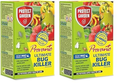 Provanto Ultimate Bug Killer Concentrate - Fast Acting Insecticide, Protects For 4 Weeks - Garden Care, Plant Protection, Indoor & Outdoor on Flowers, Fruit & Veg, Concentrate Makes 60L - 30ML