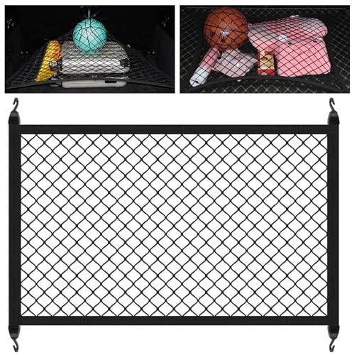 flintronic Rete Bagagliaio Auto, Rete Elastica Con 4 Ganci, Rete per Auto Portaoggetti Bagagliaio, 60 * 40cm, per Truck Tronco Reti Car, SUV