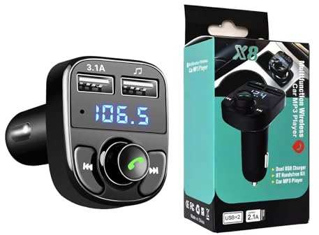 Adaptateur Bluetooth FM 3.1A Double USB MP3 Mains Libres pour Voiture