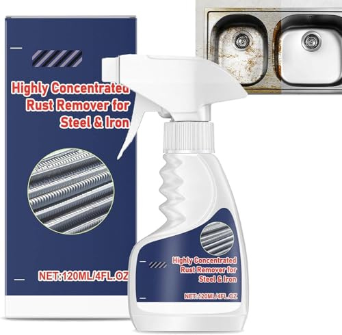Heavy-Duty Metal Rust Remover, Highly Concentrated Rust Remover, Fast Acting Rusts Remover, Anti-Rust Converter Spray, Highly Effective Powerful Metal Rusts Remover for Metal Stainless Steel (1PC)