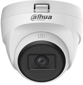Dahua DH-HAC-T1A51P-U-0280B-S3-DIP - Telecamera a cupola di sicurezza 4 in 1 da 5 MP per esterni con visione notturna IR 25 m, obiettivo fisso 2,8 mm, IP67