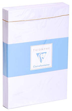 Clairefontaine 8516C - Packung mit 25 Umschlägen Triomphe weiß gefüttert C6 - 114x162mm, vertraulich, Naßklebend, 130g, 1 Pack