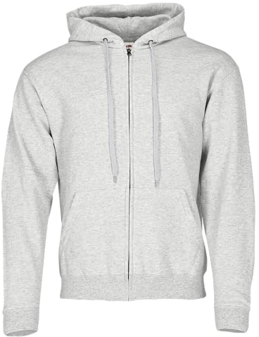 Fruit of the Loom Men's Zip front Classic Hooded Jacket, Grey Charcoal, Large