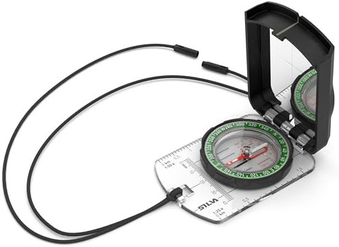 Silva Kompass Outdoor - Spiegelkompass Ranger S - Peilkompass für Lange Entfernungen - Marschkompass mit Drehbarem Kompassgehäuse - Skala 1:25k & 1:50k - Kompass Militär Wanderkompass Sichtkompass