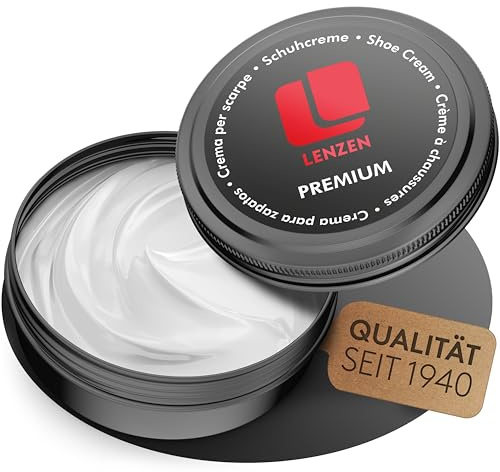 Lenzen Schuhcreme für glattes & genarbtes Leder – Premium Lederpflege Schuhe mit Glanz & Farbaufrischung – Lederbalsam, hergestellt in Europa, in verschiedenen Farben
