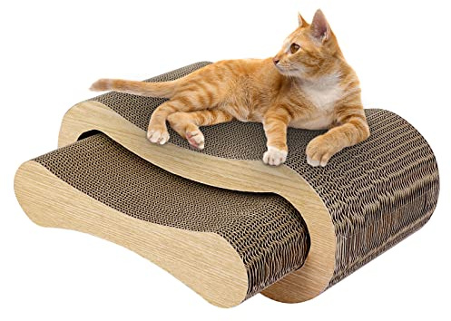 Furrytale 2 in 1 Cat Scratch Pad - Corrugated Cardboard Ultimate Cat Scratching Board, Reversible Cat Lounge Scratcher for Indoor Cats