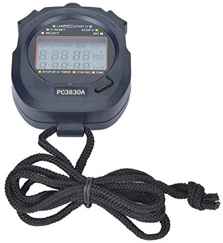 Serlium Tragbarer digitaler Stoppuhr-Timer, Intervall-Timer mit großem Display, ABS-Sportlauf-Stoppuhr, elektronische Track-and-Field-Countdown-Stoppuhr(0.01)