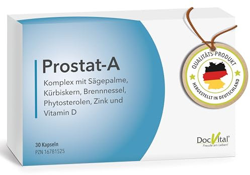 DocVital® Prostata Komplex Kapseln Sägepalmenextrakt & Zink - deutsches Qualitätsprodukt - Prostat-A Vital Komplex mit Sägepalme, Brennnessel Extrakt und Vitamin D