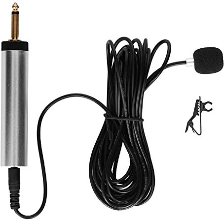 Tissting Micrófono Lavalier Profesional, Micrófono de Solapa con Clip de Metal 360 Grados y Sonido Claro para Guitarra Saxofón Trompeta Violín Piano, Conector de 6,35 mm para Músicos y Profesores