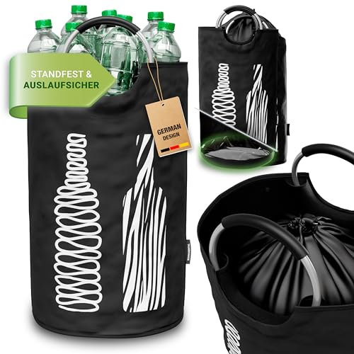 SCHWANENTAL® Premium FLASCHENSAMMLER XXL – 85L Pfandflaschen Sammelbehälter & Dosen | standfest | auslaufsicher | verschließbar | nachhaltig | erweiterbar | stabil | stylisch | faltbar