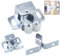 Gudalea Pack of 12 Double Roller Locks, Furniture Catches, Double Roller Catches, Furniture Catches, Cupboard Door, Wardrobe Door Latch Catcher Set, Stainless Steel for Cupboard (Silver)