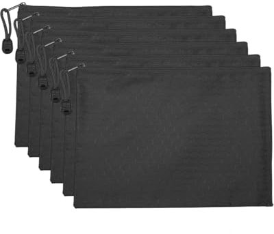 QLEUIFT 6 pcs Geldtaschen Banktasche, 18 * 24cm A5 PU Banktasche, Geldscheintasche mit Reißverschluss, Bankmappe Groß, Bargeld Aufbewahrung, Dokumente Brieftasche für Schule, Business