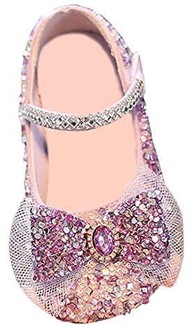 Black Girls School Shoes Size 7 Adult Girls Dress Shoes Cute Bow Mary Jane Shoes Ballerina with Satin Ankle Tie for Wedding Birthday (Purple, 13.5 Big Kids)