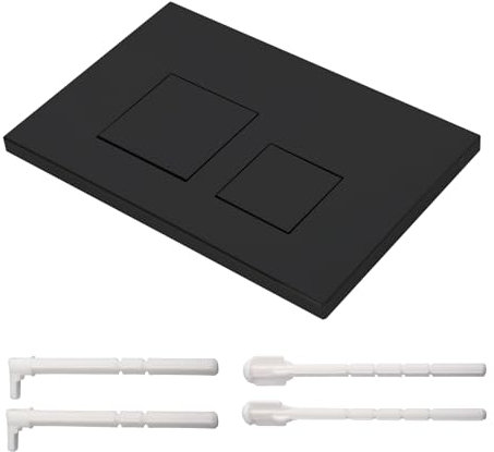 Pour plaque de commande Geberit Sigma 01 Sigma 20 Sigma 30, plaque de commande en plastique pour réservoir de chasse d'eau à 2 débits, double plaque d'actionnement, 24,5 cm x 16,5 cm (noir mat)