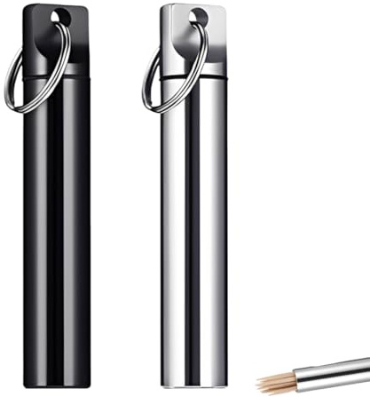 YAZWUR 2 Stück Metall Zahnstocherhalter – Tragbares Aufbewahrungsbox-Set mit Schlüsselanhänger