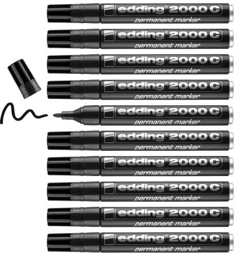 Edding 2000C Permanent Marker Bullet Tip Black (Pack of 10) 2000C-001