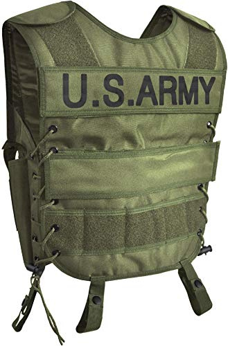 normani Taktische SWAT Weste mit Pistolenholster und abnehmbarem Schriftzug auf dem Rücken Farbe US ARMY Größe XL-XXL