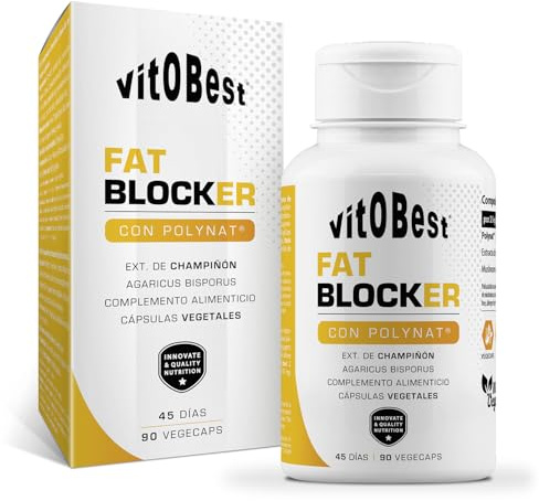 VITOBEST | Control de peso Fat Blocker | Ayuda a bloquear las grasas y contribuye a favorecer la pérdida de peso. NO-GMO | Apto para personas celíacas | 90 VegeCaps