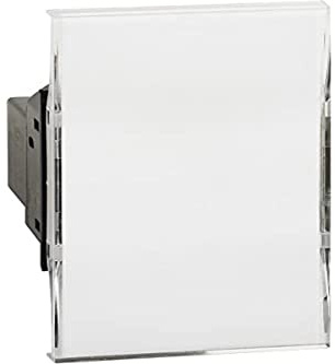 Bticino K4040 Dispositivo di Comando Basculante per Illuminazione ed Altri Carichi, con Targa Portanome, Retroilluminabile con Led 0,5W, Serie Living Now, 2 Moduli