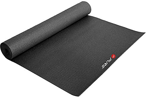 Pure2Improve - Yogamatte - Rutschfeste Gymnastikmatte aus Hochwertigem TPE Fitnessmatte für Yoga, Pilates, Fitness, Gymnastik und Home Gym mit Tasche und Schultergurt, Schwarz, P2I240030