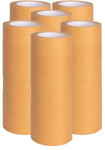 verpacking 36 Rollen Papierklebeband 50m braun, recycelbar, leise abrollend, starker Naturkautschuk Kleber, umweltschonende PP Packband Paketklebeband Alternative