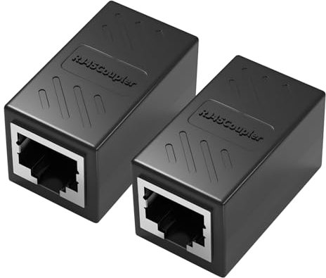 2 Pezzi Accoppiatore RJ45, Connettori Prolunga Cavo Ethernet Femmina Femmina, Compatibili con Cavi Ethernet Cat7/Cat6/Cat5e/Cat5, Collegamento da Femmina a Femmina per Estensione Cavo Modem Ethernet