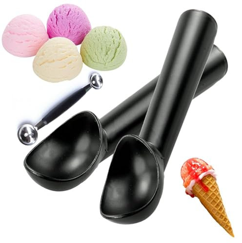2 porzionatori per gelato antiaderente, in alluminio, 18 cm, con 1 cucchiaio di metallo