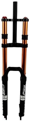 DONGLING Cykelgaffel dubbel axel framgaffel 27,5 tum/29 x 2,5 tum MTB-gaffel 150 mm fjäderväg luftfjädring cykelgaffel e-cykelgaffel 100 x 9 mm cykelgafflar (29 svart silver)
