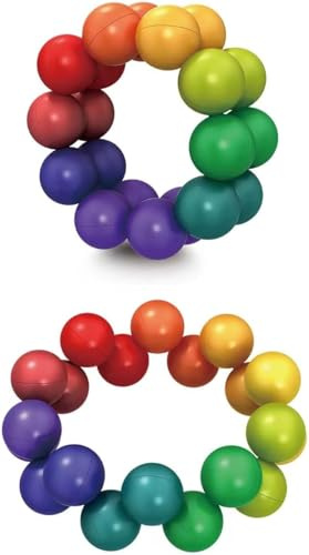 Gioco di puzzle, palla sensoriale, composta da 20 palline color arcobaleno, per allenamento pratico e pensiero aperto, adatto per alleviare lo stress