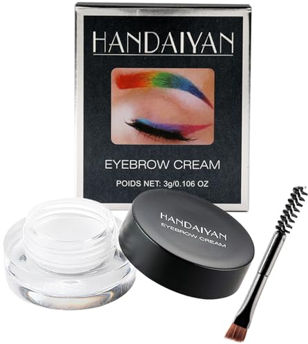 Pommade à sourcils - Gel imperméable - Avec pinceau - Longue durée - Pour sourcils denses et naturels - Blanc