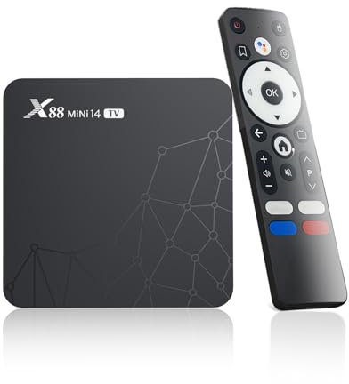 Boitier Android TV, TV Box Android 14 avec 2GB 16GB RK3518 Quad-Core 64bit Cortex-A53 chipset, Android TV Box 2025 Prend en Charge Le WiFi bi-Bande, Bluetooth 5.0, HDMI 2.0 et HD 4K