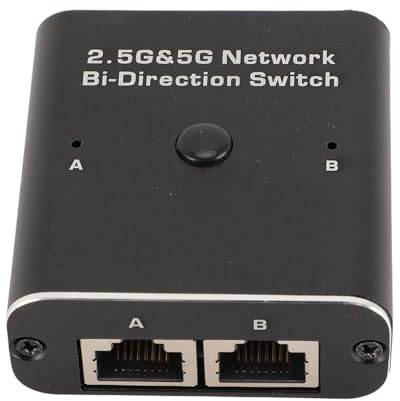 Bnineteenteam 2,5G 5G Network Bidirection Commutateur 2-Port RJ45 Ethernet Switcher 1 sur 2 ou en 1 Out avec Cas en Alliage en Aluminium pour Un Transfert de Données Rapide de 1000 Mbps
