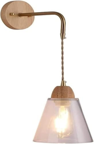 NTALJC Fun a bordo a imbuto in legno Muratura della parete di vetro Docon Scontro Smiorla di illuminazione da parete in vetro, per soggiorno