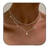 SELFROSE Silver Necklace For Women,Cute Chain Choker Necklaces Stack Dainty Silver Necklace Set Simple Charm Layered Pendant Necklaces For Women Trendy Womens Jewelry Set Fashion Accessories
