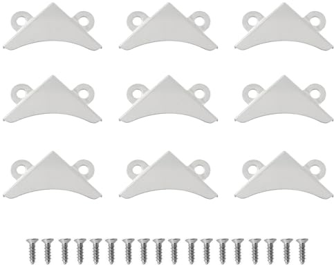 HJGarden 20PCS Iron Triangular Mirror Corner Clamps Picture Frame Corner Brackets with Screws 1.68x1.18inch Wooden Box Shockproof and Deformation Resistant Hardware Accessories Silver