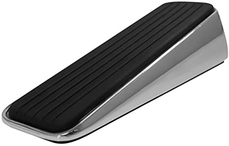 Keypak Premium Door Stopper, Chrome, 12cm Non-Slip Door Stop Holder | Solid rubber base with durable metal, Door Wedge Suitable for 1-2.5cm Gaps