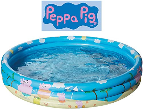 Smart-Planet Planschbecken Peppa Pig aufblasbar - 122 x 23 cm - 3-Ring-Pool Peppa Wutz - Kinderpool - Babypool - Schwimmbecken - Aufstellpool
