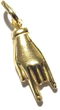 pendolo Corna placcato oro in argento 925‰ cm1,5