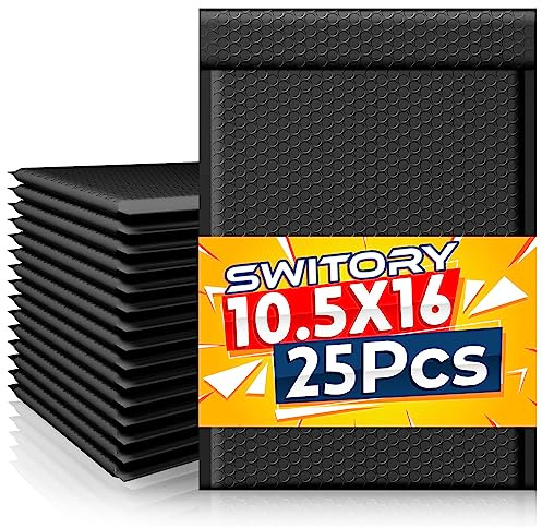 Switory 25piezas bolsa de burbujas, 26,7x38cm Sobres acolchados a granel, Bolsas Polymailer con forro de burbujas para envío, empaquetado, Envío por correo autoadhesivo