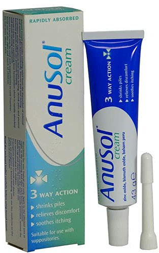 Anusol Cream for Haemorrhoids Treatment - Shrinks Piles, Relieves Discomfort and Soothes Itching, 43g